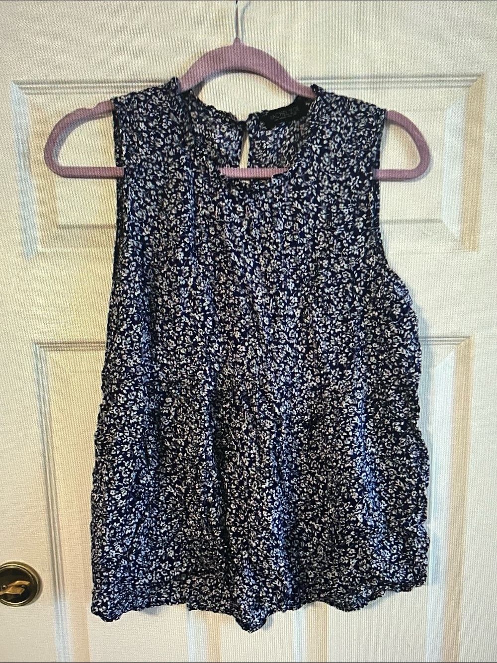 Rachel Zoe Navy and White Floral Sleeveless Dress